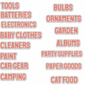 Red Garage die  Stickers van vinyl organiseert (Voorkant)