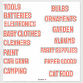 Red Garage die  Stickers van vinyl organiseert (Vel)