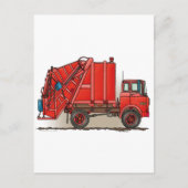 Red Garbage Truck Briefkaart (Voorkant)