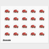 Red Garbage Truck Ronde Sticker (Vel)