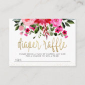 Red Garden Greenery Baby shower Diaper Raffle Informatiekaartje (Voorkant)