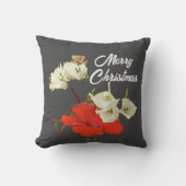 Red Garden Hibiscus Merry kerstFloral Baby Kussen (Voorkant)