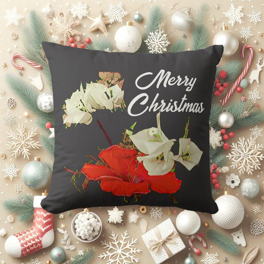 Red Garden Hibiscus Merry kerstFloral Baby Kussen