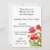 Red Garden Poppies Birthday Party Invitation Kaart (Achterkant)