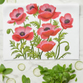 Red Garden Poppy Flowers American MoJo Kitchen Tow Theedoek (Gevouwen)