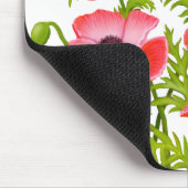 Red Garden Poppy Flowers Mousepad Muismat (Hoek)