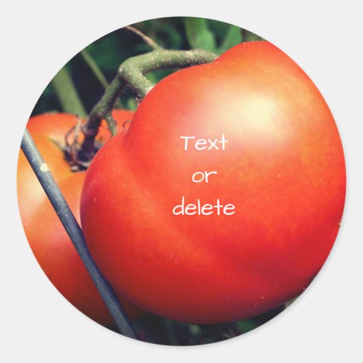 Red Garden Tomaten Natuur op maat Ronde Sticker (Voorkant)