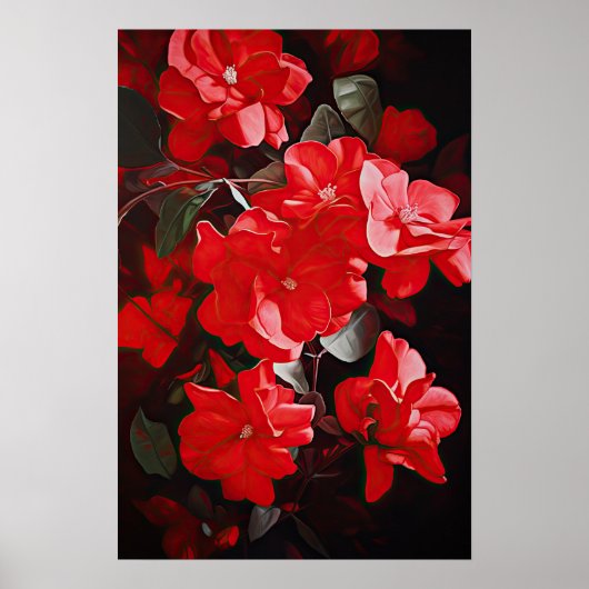 Red Gardenias Bloemenkunst Print Poster (Voorkant)