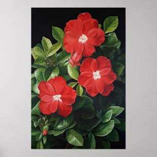 Red Gardenias Bloemenkunst Print Poster