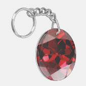 Red Garnet Gemstone January Birthstone Sleutelhanger (Voorkant Links)