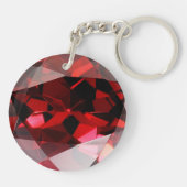 Red Garnet Gemstone January Birthstone Sleutelhanger (Achterkant)