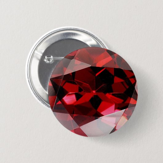 Red Garnet Gemstone Janustone Birthstone Ronde Button 5,7 Cm (Voorkant /achterkant)