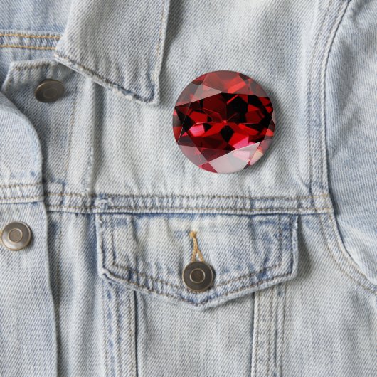 Red Garnet Gemstone Janustone Birthstone Ronde Button 5,7 Cm (In situ)