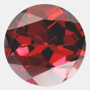 Red Garnet Gemstone Janustone Birthstone Ronde Sticker