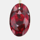 RED GARNET PARELTJES JANUARY BIRTHSTONE KERAMISCH ORNAMENT (Links)