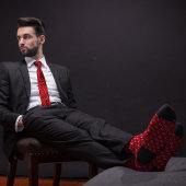 Red Gavel Pattern Attorney Stropdas