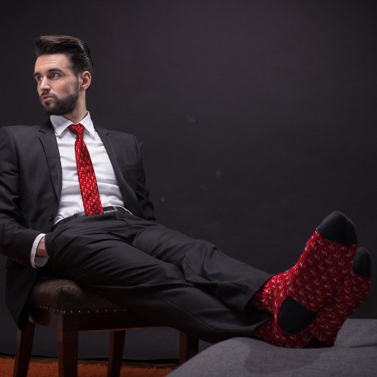 Red Gavel Pattern Attorney Stropdas