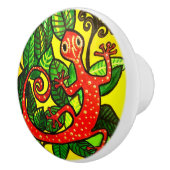 Red Gecko Ceramic Knob Keramische Knop (Rechts)
