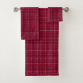 Red Gecontroleerd Tartan Bad Handdoek (Insitu)