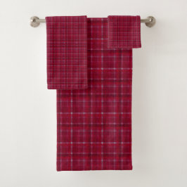 Red Gecontroleerd Tartan Bad Handdoek