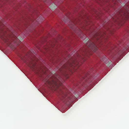 Red Gecontroleerd Tartan Fleece Deken (Hoek)