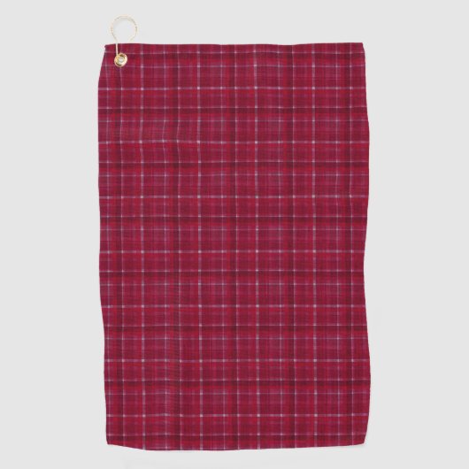 Red Gecontroleerd Tartan Golfhanddoek (Voorkant)