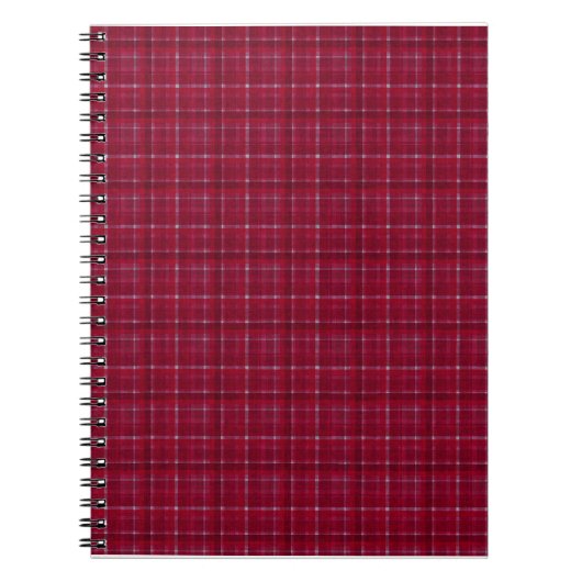 Red Gecontroleerd Tartan Notitieboek (Voorkant)