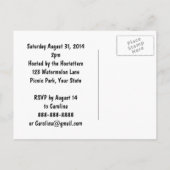 Red Gecontroleerde tablet Watermeloen Uitnodiging (Achterkant)