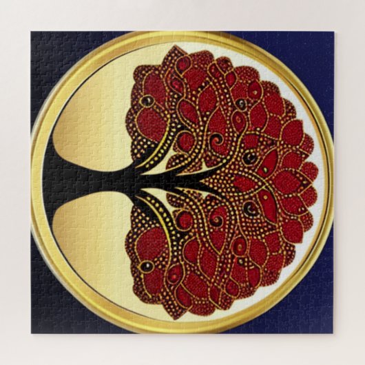 Red Gedetailleerde levensstructuur Legpuzzel (Horizontaal)