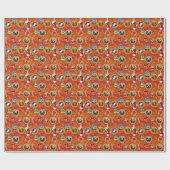 Red Geek Kerstmis Cadeaupapier (Vlak)