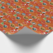 Red Geek Kerstmis Cadeaupapier (Hoek)