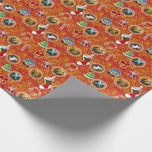 Red Geek Kerstmis Cadeaupapier (Hoek)