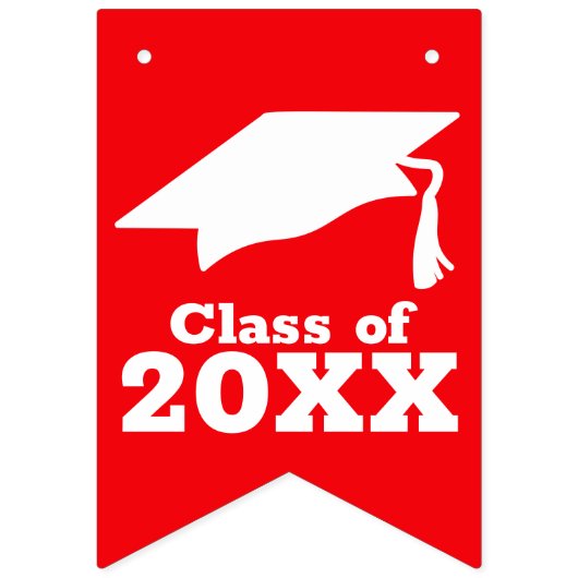 Red Gefeliciteerd Afstudeerder Vlaggetjes (Eerste vlag)