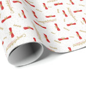 Red Gefeliciteerd Diploma Afstuderen jaar Cadeaupapier (Rol Hoek)