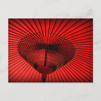 Red Geisha Parasol Briefkaart