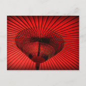 Red Geisha Parasol Briefkaart (Voorkant)