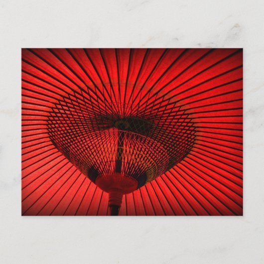 Red Geisha Parasol Briefkaart (Voorkant)