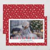 Red gelooft in de foto van de magische sterren feestdagenkaart (Voorkant / Achterkant)