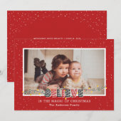 Red gelooft in de Magic Photo met kerstkaarten Feestdagenkaart (Voorkant / Achterkant)