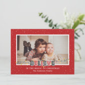 Red gelooft in de Magic Photo met kerstkaarten Feestdagenkaart (Staand voorkant)