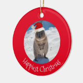 Red Gelukkig Kerstmis Quokka Beach Australië Keramisch Ornament (Links)