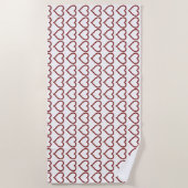 Red Gemstone Art, Ruby hart Gemstone Beach Towel Strandlaken (Voorkant)