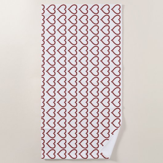 Red Gemstone Art, Ruby hart Gemstone Beach Towel Strandlaken (Voorkant)