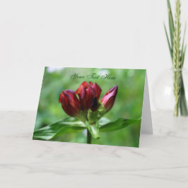 Red Gentian Flower-fotokaart Kaart