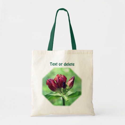 Red Gentian Flower Personalized Tote Bag (Voorkant)