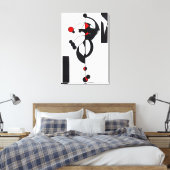 "Red Geo Design" Fine Art Canvas Print (Insitu (Slaapkamer))
