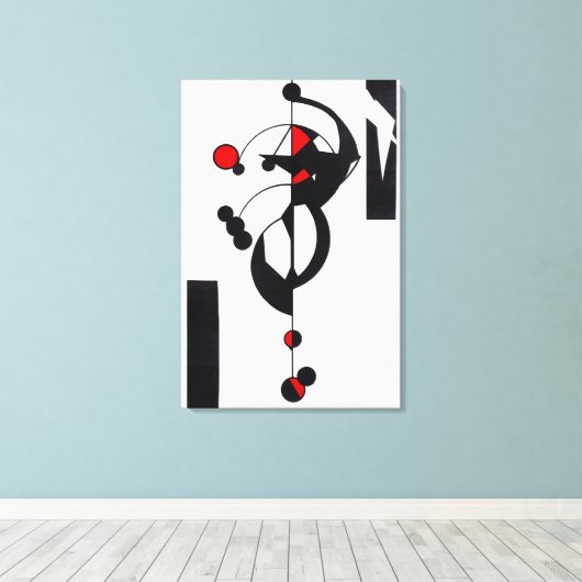 "Red Geo Design" Fine Art Canvas Print (Insitu (Houten vloer))