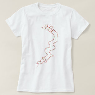 Red Geoglyphs Nazca Lines Oude Buitenaardse Draak T-shirt