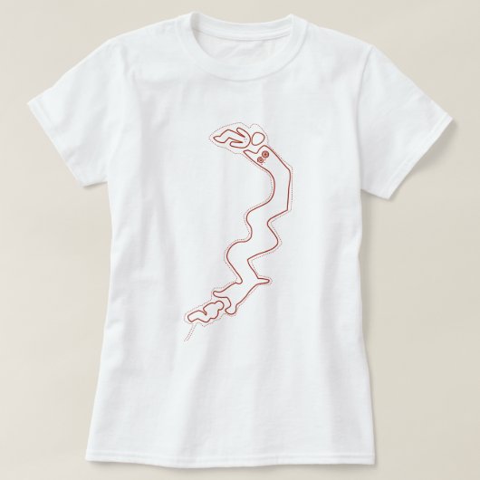 Red Geoglyphs Nazca Lines Oude Buitenaardse Draak T-shirt (Design voorkant)