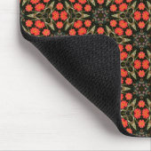 Red Geometric Floral Pattern Muismat (Hoek)